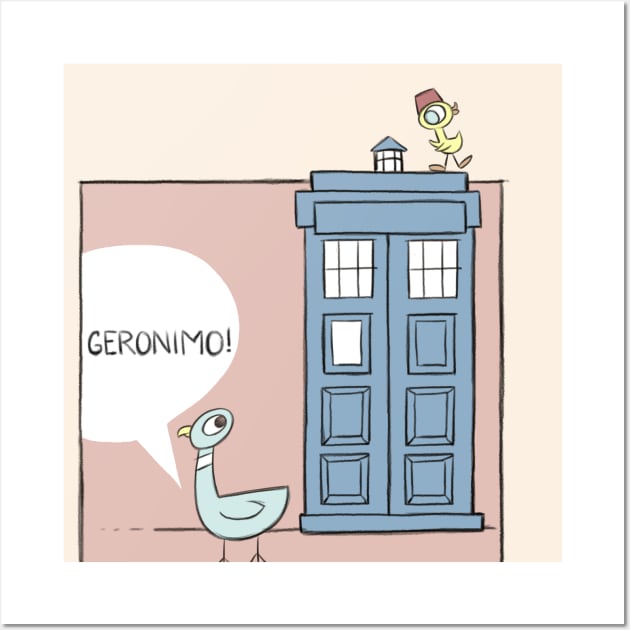 Don't Let the Pigeon Drive the Tardis Wall Art by KHallion